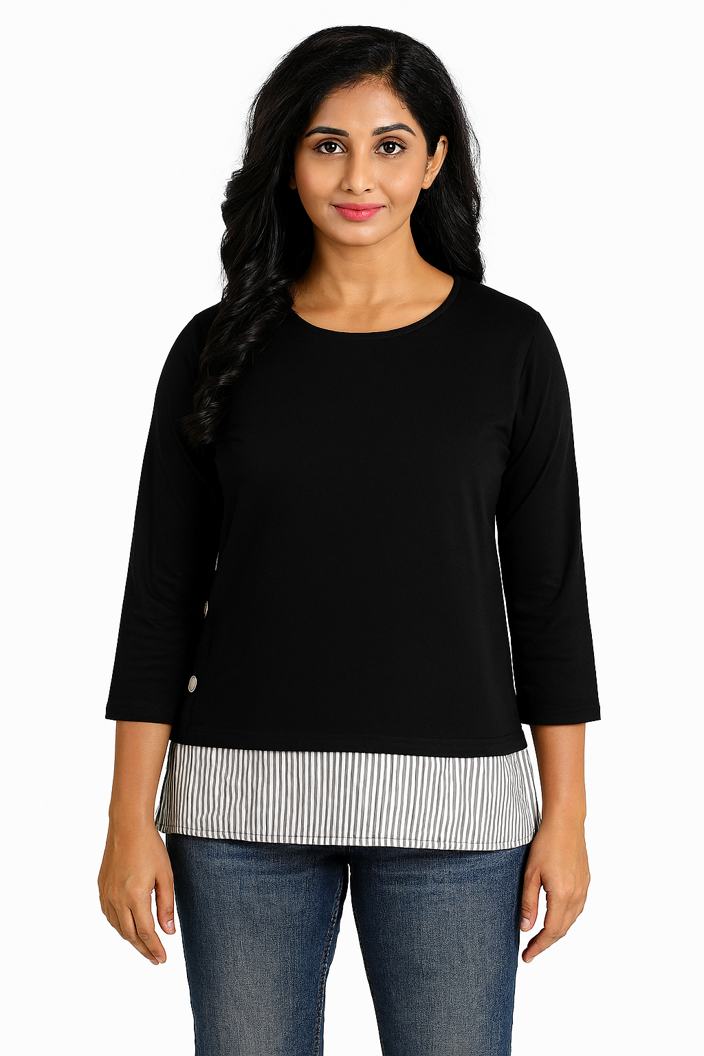 Ladies Long Sleeve Black Top