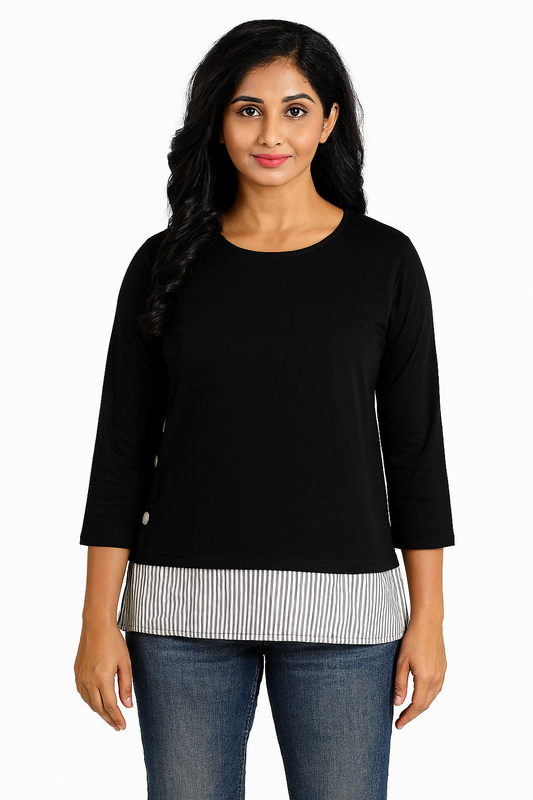 Ladies Long Sleeve Black Top