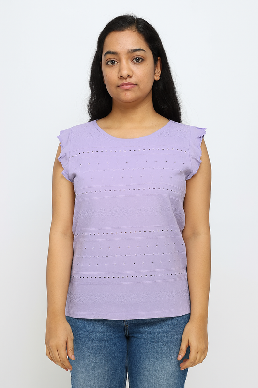 Ladies Crochet Lilac Top