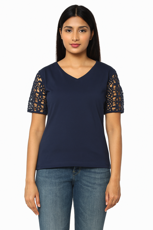 Ladies V Neck Crochet Top