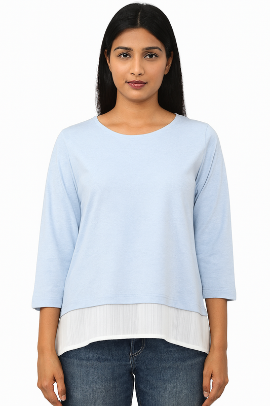 Ladies Long Sleeve Blue Top