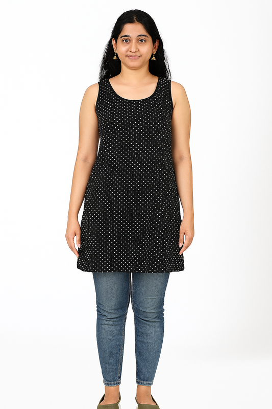 Ladies Small Dot Printed Long Tunic