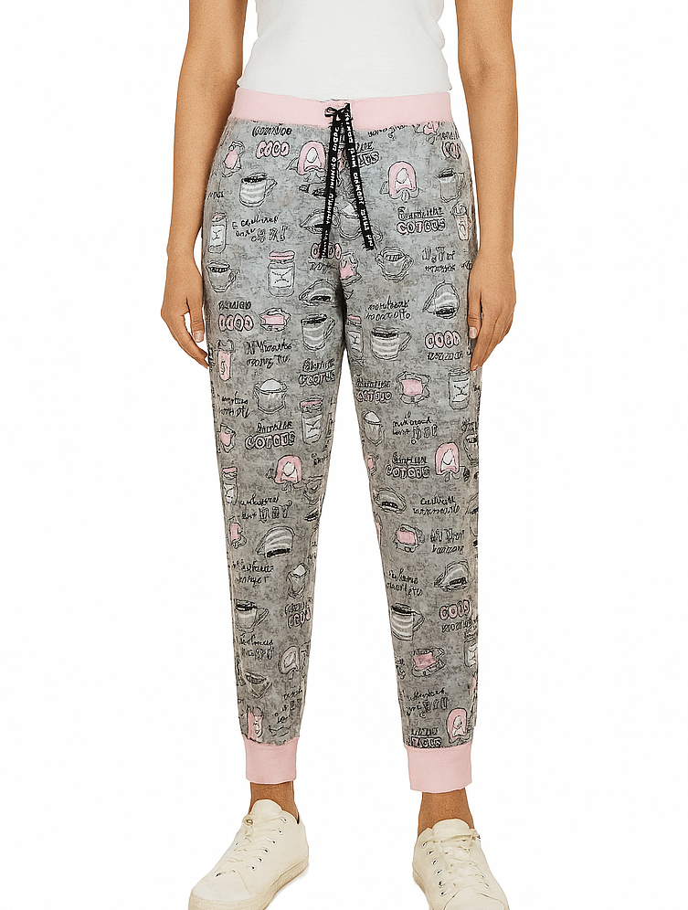 Ladies Grey AOP Lounge Pant