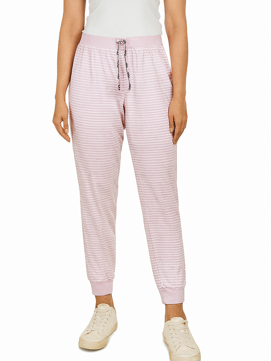 Ladies Pink Striped Lounge Pant