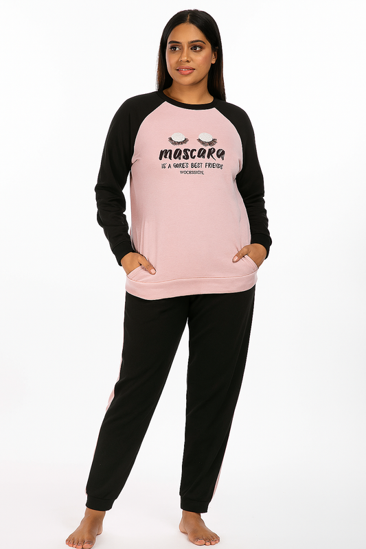 Ladies Winter Pink Pyjama Sets