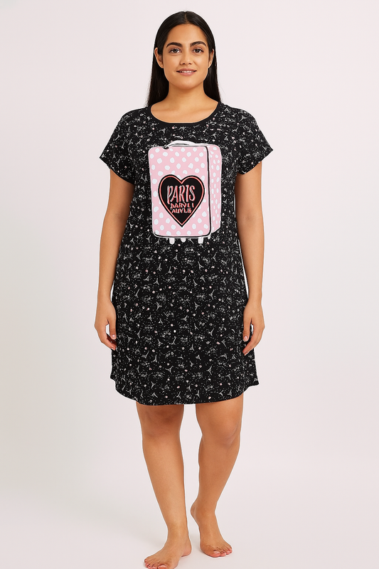 Ladies Printed Night Shirt