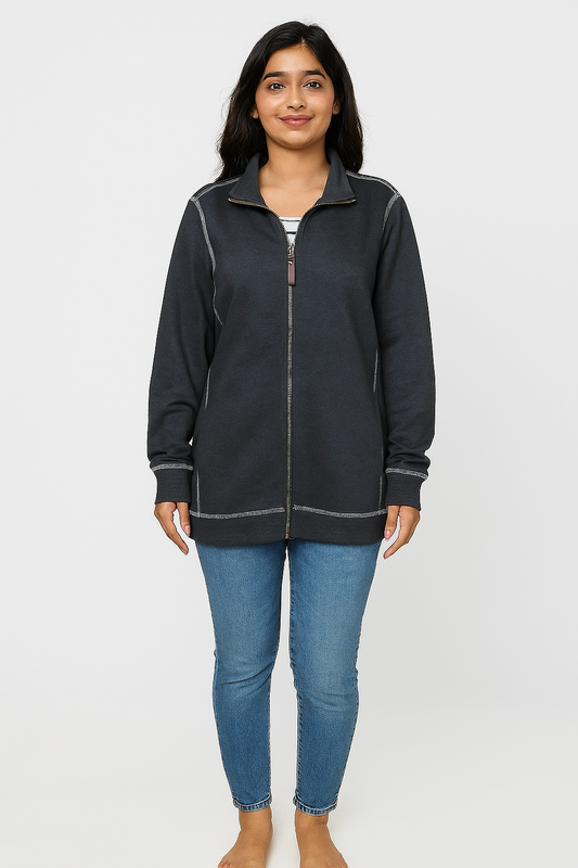 Ladies Fleece Fullzipper Sweatshirt Oversized