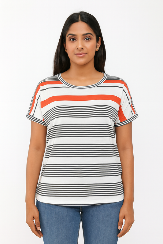 Ladies Magyar Sleeve Printed Top