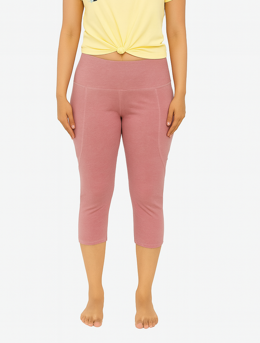 Ladies Stretch Activewear Pink Capri