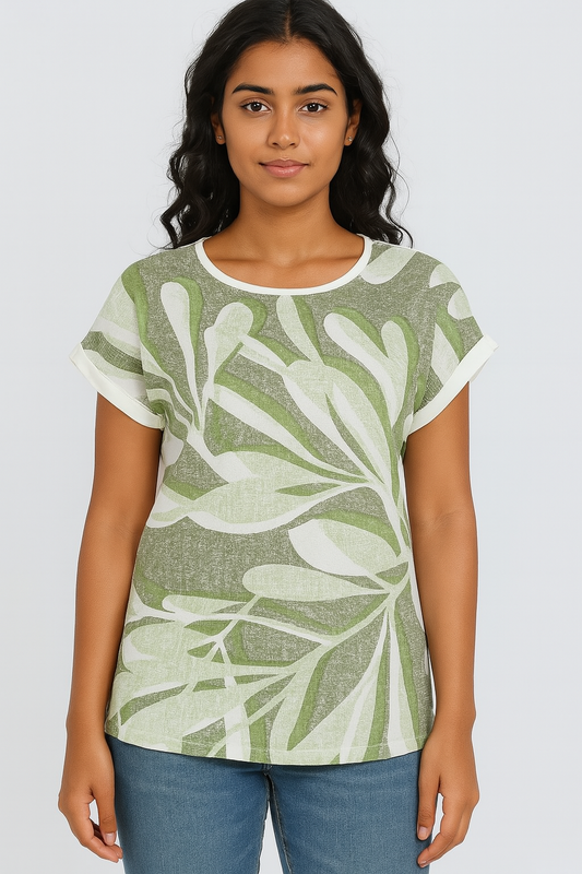 Ladies Magyar Sleeve Printed Top