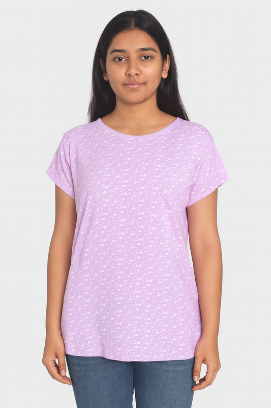 Ladies Viscose Printed Knit Top