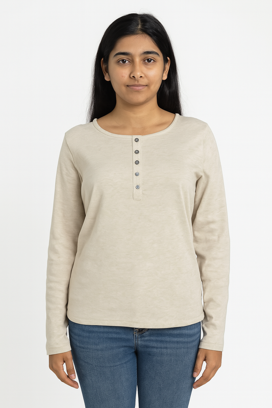 Ladies Long Sleeve Crochet Top