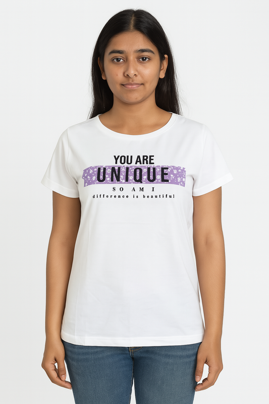 Ladies Printed T Shirt White