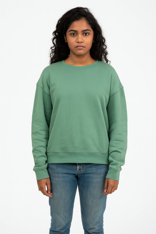 Ladies Green Pullover Sweatshirt