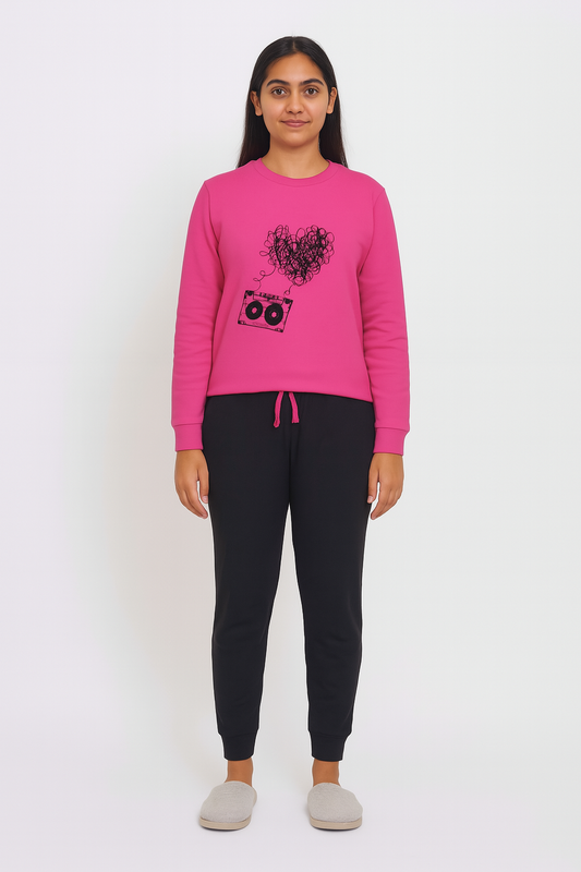 Ladies Winter Fuchsia Pyjama Sets