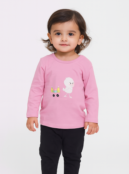 Baby Girls Long Sleeve  Pink T Shirt