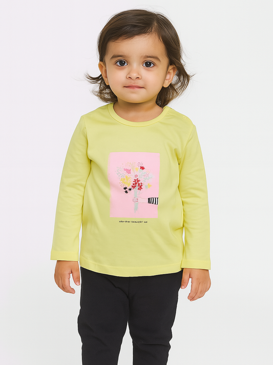 Baby Girls Yellow Flower T Shirt