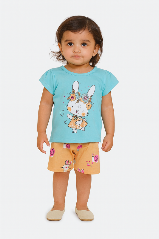Baby Girls Printed Shorty Sets Hanger Pack