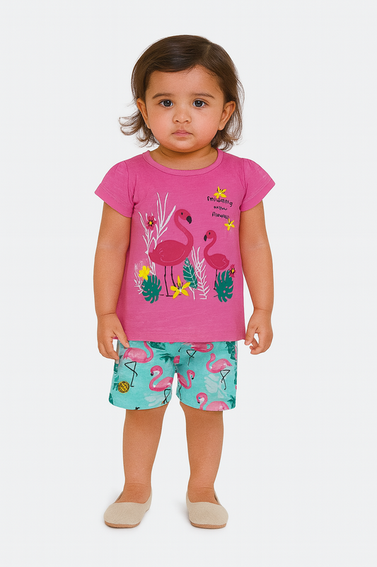 Baby Girls Printed Shorty Sets Hanger Pack