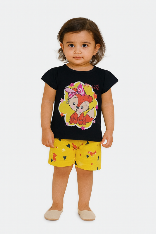 Baby Girls Printed Shorty Sets Hanger Pack