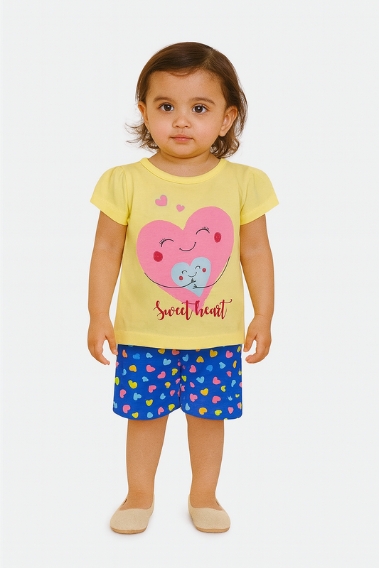 Baby Girls Printed Shorty Sets Hanger Pack