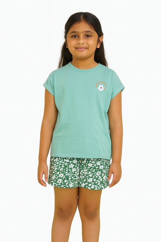Girls Printed Shorty Pyjama Sets