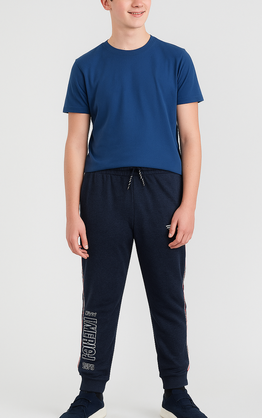 Boys Fleece Navy Melange Jogger
