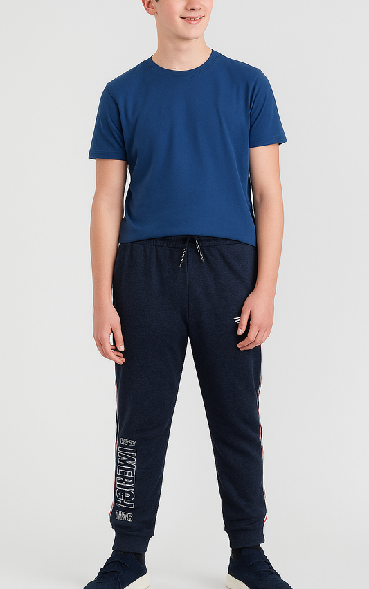 Boys Fleece Navy Melange Jogger