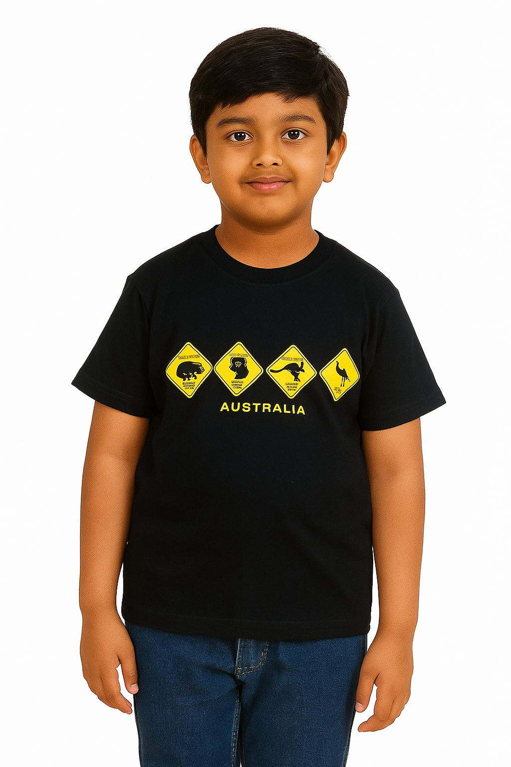 Boys Printed T Shirt Black