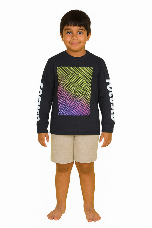 Boys Long Sleeve T Shirt Charcoal