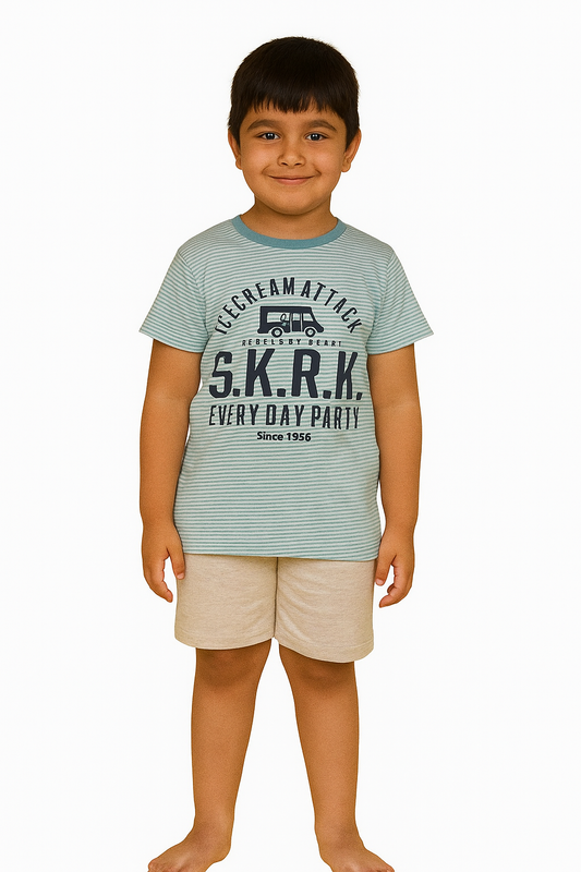 Striped T Shirt Green Striped