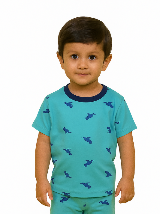 Boys Dino AOP Short Sleeve T-Shirts