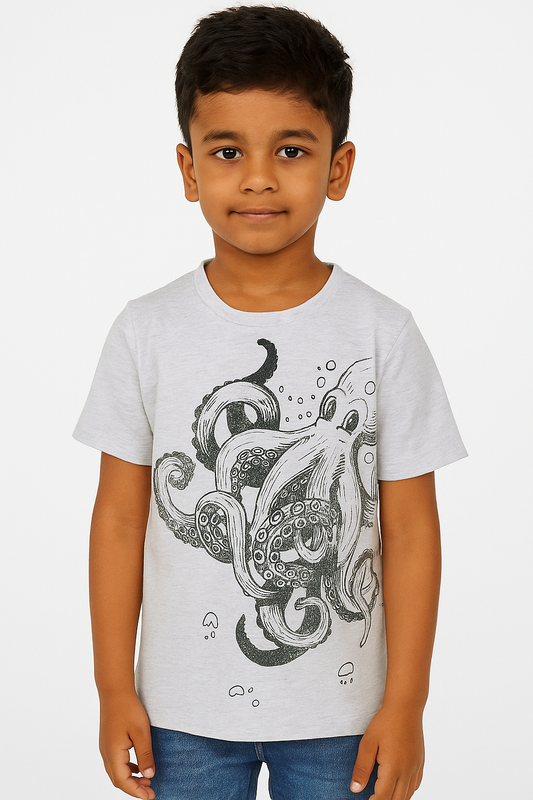 Octopus Printed Boys T Shirt