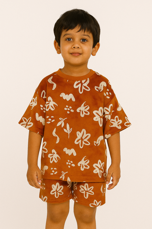 Boys Velour Shorty Set