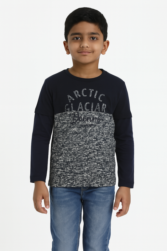 Boys Long Sleeve Navy T Shirt