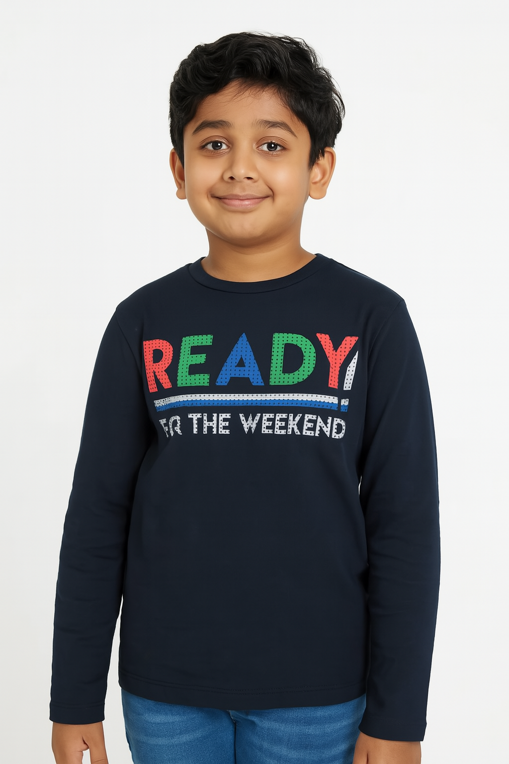 Boys Long Sleeve Navy T Shirt