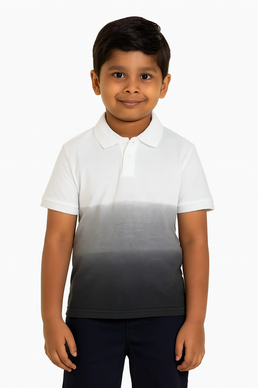 Boys Dip Dyed Collar T Shirt