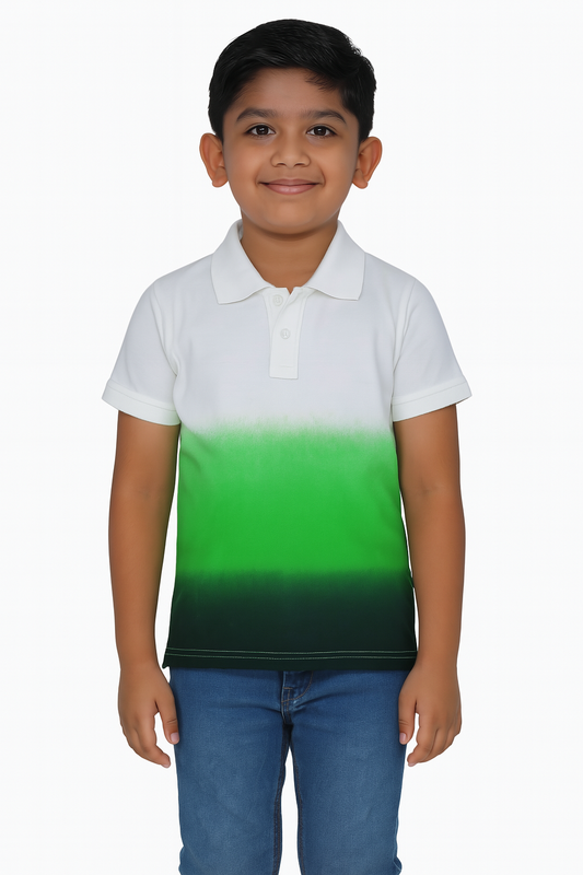 Boys Dip Dyed Collar T Shirt