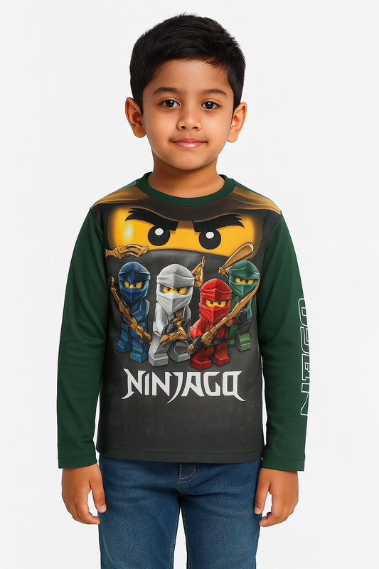 Boys Sublimation Printed T Shirt Green