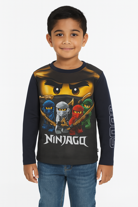 Boys Sublimation Printed T Shirt Black