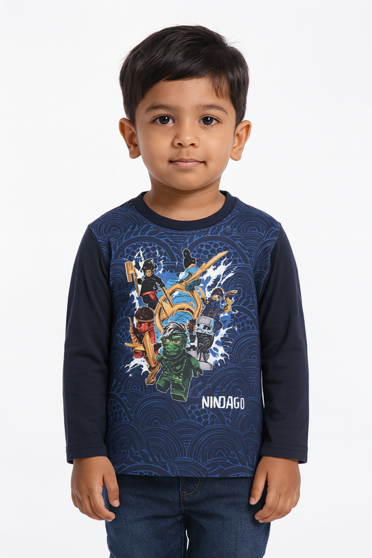 Boys Sublimation Printed T Shirt Navy
