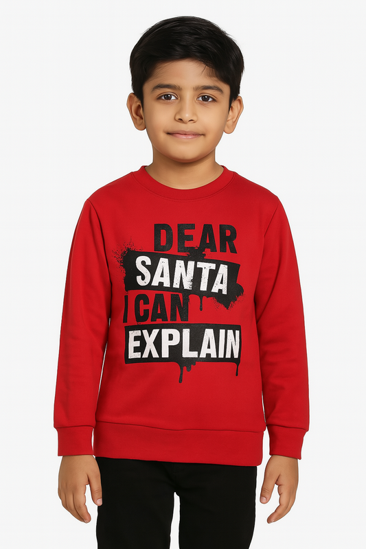 Boys Pullover Christmas Sweatshirt | Red