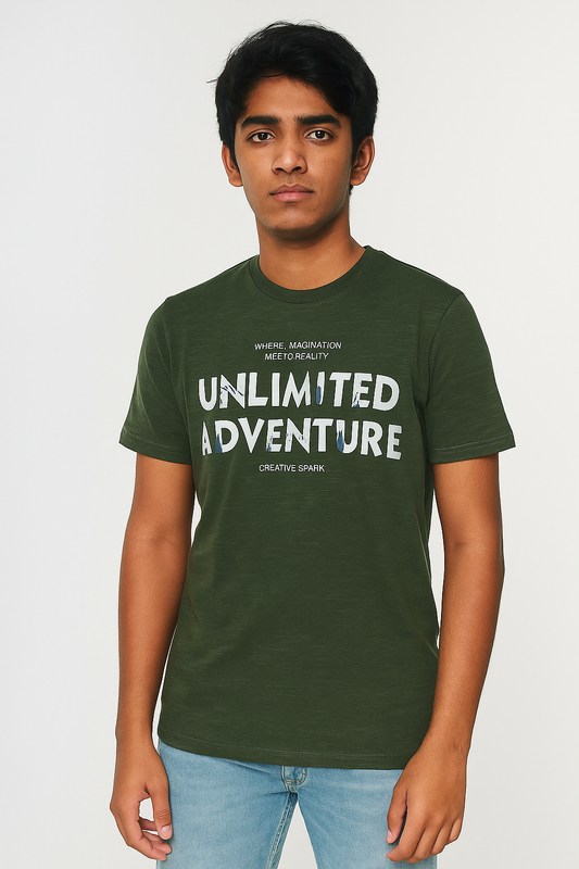 Boys Olive Slub T Shirt
