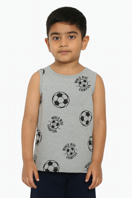 Boys Grey Sleeveless T Shirt