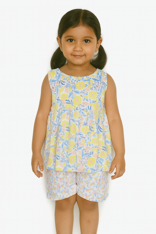 Girls Printed Shorty Set