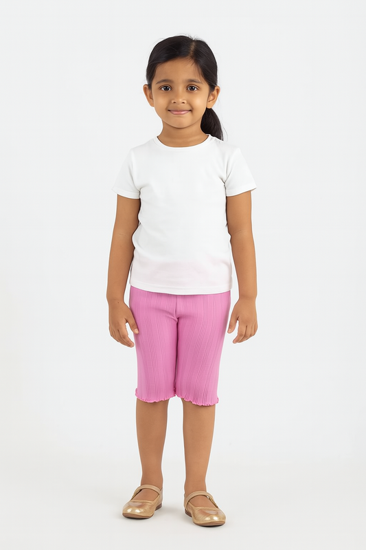 Girls Knit Capri | Pink