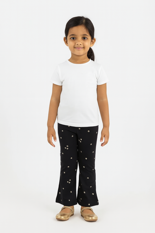 Girls French Terry Stretch Pant Flared | Dark Grey