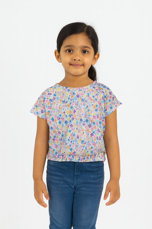 Girls Printed Crop Top