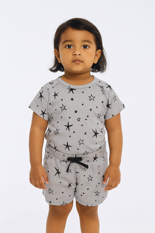 Girls Printed Shorty Set