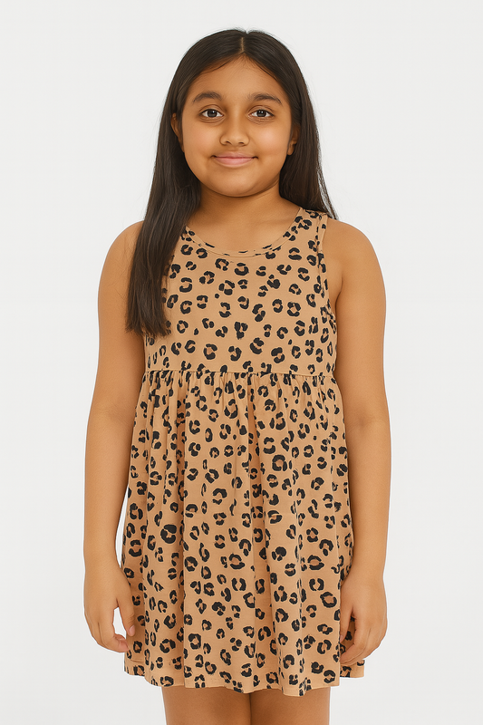 M Girls Printed Knit Dress
